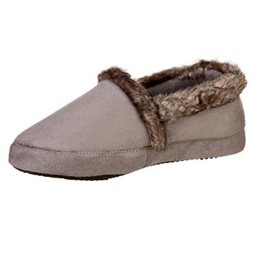 Imagem de isotoner Pantufas femininas recicladas de microcamurça a Line Eco Comfort, Cinza, 5-6