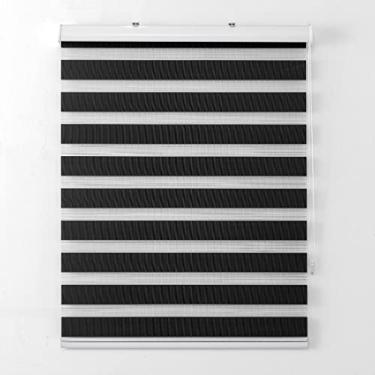 Imagem de Persiana Rolo Duplo Bandô Sunny Preto 160 (L) x 220 (A) Cortina Zebra Double Vision 1,60 X 2,20