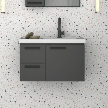 Imagem de Gabinete para Banheiro em Aço Romã Cozimax Preto