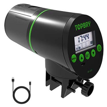 Imagem de TOPBRY Alimentadores automáticos de peixes – alimentador automático digital de aquário com temporizador recarregável por USB e dispensador de comida para peixes