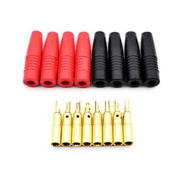 Imagem de 8 peças de placa de ouro isolada 4 mm plugue fêmea banana plugue adaptador tipo solda para conector de cabo macho banana