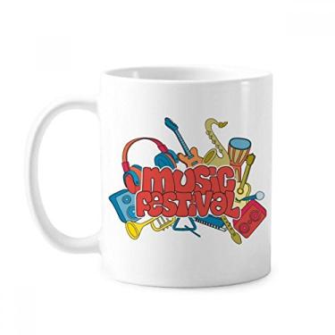 Imagem de Caneca de cerâmica cerâmica para café e porcelana de cerâmica para festivais de música de guitarra