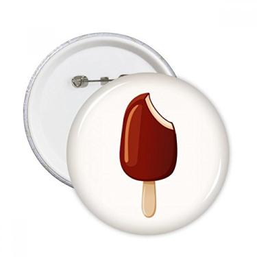 Imagem de Picolé crocante de chocolate doce sorvete alfinetes redondos crachá botão emblema acessório decoração 5 peças