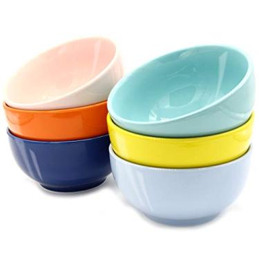 Imagem de Tigelas de porcelana Youngever, 71ml, tigelas grandes de cereais, tigelas grandes para sopa, segura para micro-ondas, lavável na lava-louças, conjunto de 6 em 6 cores sortidas