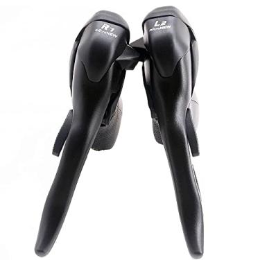Imagem de Micronew Alavancas de freio duplas de 7 velocidades para Shimano ST-A070 Road Shifters 2 x 7 velocidades par preto