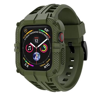 Imagem de T-ENGINE Capa robusta compatível com Apple Watch série 9 pulseira para 45 mm, 44 mm, 42 mm, SE 9/8/7/6/5/4/3 para homens