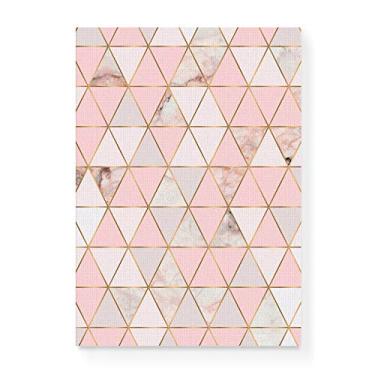 Imagem de Arte Maníacos Quadro Decorativo em Tela Canvas Triangulos Mármore - 23x16,25cm