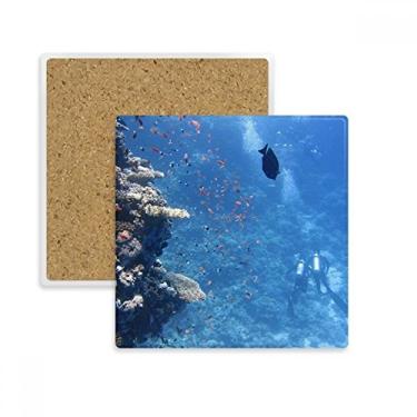 Imagem de Peixe oceano Mergulho Ciência Natureza Imagem Quadrada Porta-copos Caneca Suporte Subplaca Pedra Isolamento