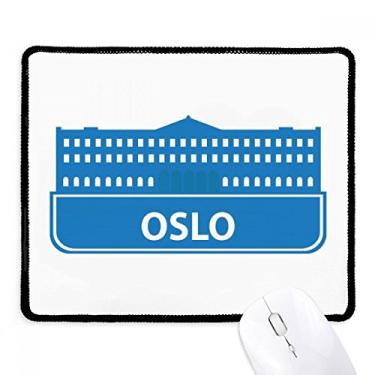 Imagem de Mousepad Oslo Norway Blue Landmark Pattern Tapete de borracha para jogos