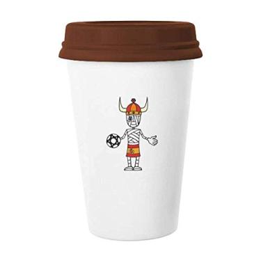 Imagem de Caneca de cerâmica com desenho de bulhador espanhol futebol múmia caneca de café copo de cerâmica