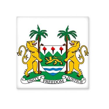 Imagem de Azulejo de cerâmica brilhante com emblema nacional da África da Serra Leoa