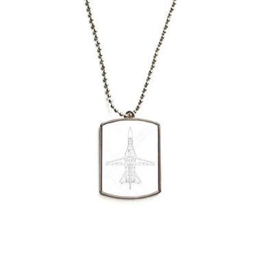 Imagem de DIYthinker Colar com pingente de identificação de cachorro de aço inoxidável da linha militar da aeronave