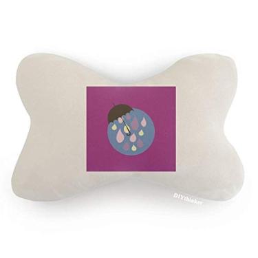 Imagem de DIYthinker Almofada para decoração de pescoço para carro com estampa de chuva, chuva, chuva, gotejamento, almofada para apoio de cabeça