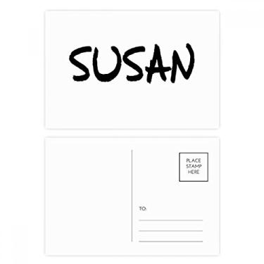 Imagem de Conjunto de cartão postal SUSAN especial de caligrafia nome inglês cartão de felicitações de aniversário