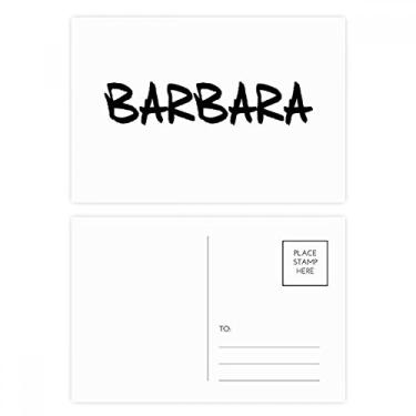 Imagem de Cartão postal especial de escrita inglesa BARBARA, conjunto de cartões postais de aniversário para correspondência de cartões de agradecimento