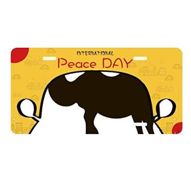 Imagem de DIYthinker Placa de carro Black Camel lindo retrato animal placa etiqueta decoração de carro dia da paz