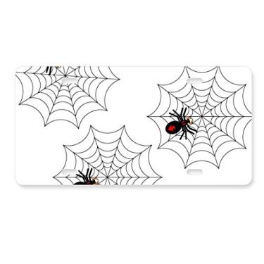 Imagem de DIYthinker Placa de licença de Halloween Ghost Fear Spider Decoração de aço inoxidável para automóvel
