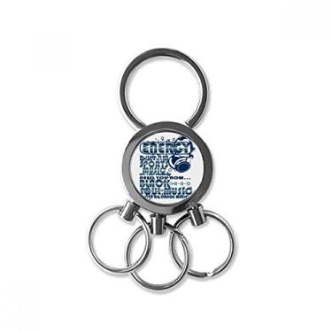 Imagem de DIYthinker Chaveiro de metal de aço inoxidável para esportes de energia, música, vitalidade e sons de vitalidade