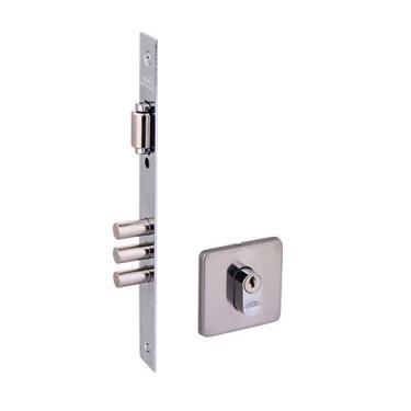 Imagem de Fechadura Ext Super Segurança Com Trinco Rolete 3 Pinos, Arouca Fechaduras, 4310/098Tr-Z-Ip, Inox Polido
