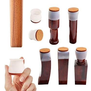 Imagem de Protetores de perna de cadeira para pisos de madeira, tampas de perna de cadeira de silicone capa de proteção de móveis almofadas de móveis de feltro antiderrapante servem em 3 a 4,5