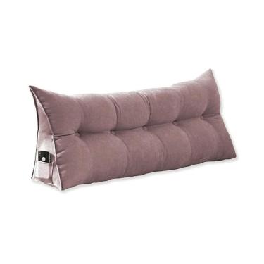 Imagem de Cabeceira Almofada Para Leitura Na Cama Mel Casal 140 cm Suede Rose - LM DECOR