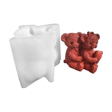 Imagem de Moldes de vela de urso para fabricação de velas Molde de vela de silicone Moldes de fundição de resina epóxi animal para artesanato diy Molde de ornamentos de resina de sabão de vela