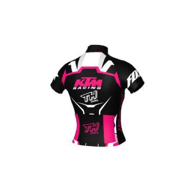 Imagem de Camisa Ciclismo Ciclista Bike Roupas Uniforme Infantil Rosa - Thsports