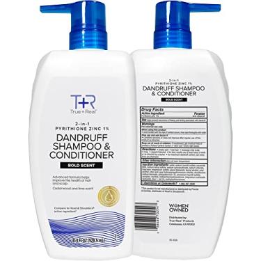 Imagem de True+Real Mens 2 in 1 Anti Dandruff Shampoo + Conditioner Scalp Care 31.4 oz, 2 pack