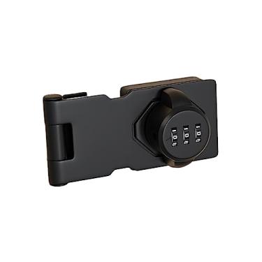 Imagem de Generic Fechadura de senha mecânica Fechadura de porta deslizante Fechadura de armário de arquivo Fechadura de geladeira Fechadura de gaveta para jardim Porta, PRETO