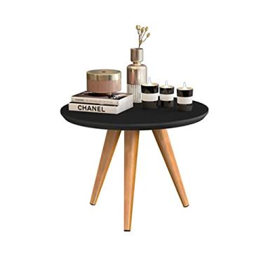 Imagem de Mesa de Centro Classic Pé Palito Madeira Mesa MDF Redonda (Preto)
