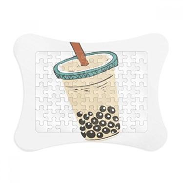 Imagem de Drink Pearl Milk Tea Food Taiwan Moldura de quebra-cabeça Decoração de imagem Enfeite de jogo de quebra-cabeça
