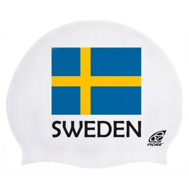Imagem de Touca de Silicone para Natação Bandeira da Suécia-Unissex