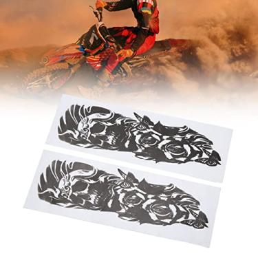 Imagem de KRODANS 1 par de adesivos de caveira de motocicleta na moda papel universal decalques de motocicleta para modificação de motocicleta (#2)