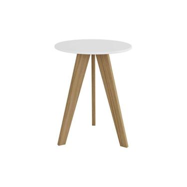 Imagem de Mesa Cabeceira Infantil Retrô 7103 Branco Brilho-carvalho - Peroba
