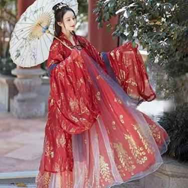 Imagem de Antiga dança folclórica chinesa dinastia Qing Tradition Wear Plus Size Performance Costume para mulheres vestido chique Hanfu Cosplay roupas
