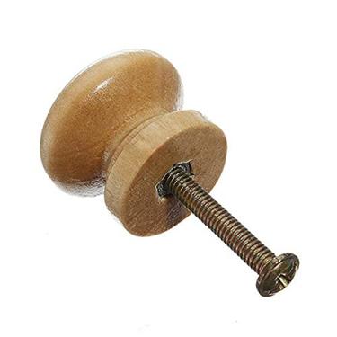 Imagem de Puxadores de cômoda 10 peças de madeira em forma redonda 3,62,61,4 cm alça de fixação de orifício único gaveta de guarda-roupa alça de armário
