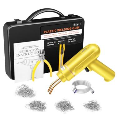 Imagem de Daconovo Soldador plástico recarregável sem fio de 200w usb, jogo plástico da soldadura com 400 pces grampos quentes para o pára-choque da rachadura do amortecedor do carro