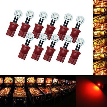 Imagem de PA 10PCS #555 T10 1SMD Fold LED Wedge Pinball Machine Light Side View Bulb 6.3V (Red)