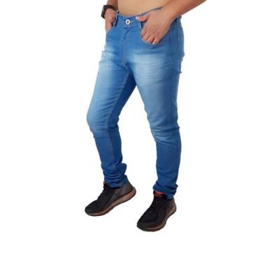 Imagem de Calça Jeans Masculina Azul Medio Com Elastano Skynni Oferta - Memorize