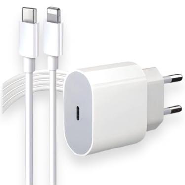 Imagem de Cabo Usb-C-Lightning + Fonte Carregado 20W Turbo Compatível SE X Xr 11 12 13 14