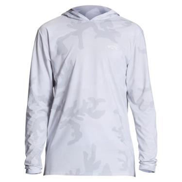 Imagem de Billabong Camisa masculina de malha de arco padrão ajuste solto manga longa com capuz 50+ FPS Surf Shirt Rashguard, Seaglass, P