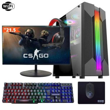 Imagem de Computador Gamer TOB Intel Core i7 Wi-Fi SSD 960GB 16GB VGA GT730 4GB Windows 10 Pro Trial, Teclado/Mouse, Mouse Pad, Head, Monitor 21.5 PC