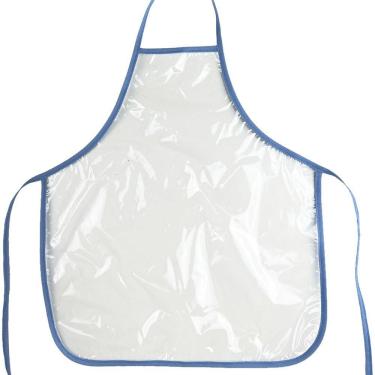 Imagem de Avental Infantil Escolar Pintura Plástico Transparente Azul