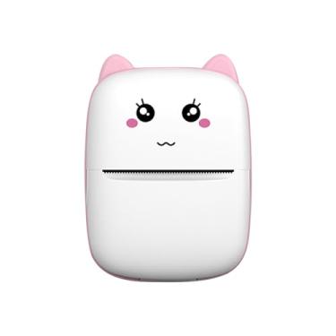 Imagem de Impressora portátil de fotos com etiquetas Bluetooth para impressão de notas de estudo, pequenas impressoras térmicas domésticas, (Olhos Pequenos Rosa)