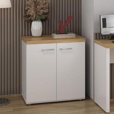 Imagem de Balcão Multiuso para Escritório, Home Office, Hall de Entrada com 2 portas e Tampo em Tamburato Toq Artany Olmo/Br