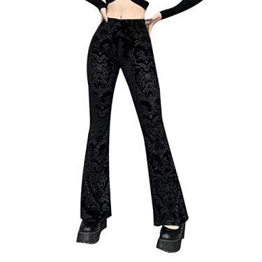 Imagem de Calça jeans feminina pequena cintura alta calça jeans flare verão calça social slim fit casual, Preto, M