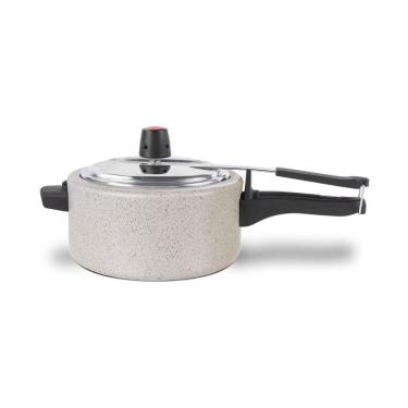 Imagem de Panela de Pressão 20 cm 3 L Revestimento Cerâmico Mineral Resist Cor Vanilla Linha Ceramic Life Vapt Brinox