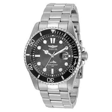 Imagem de Invicta Relógio masculino de quartzo de aço inoxidável Pro Diver, 43 mm, prata (modelo: 30806), Prata, Relógio de quartzo, mergulhador