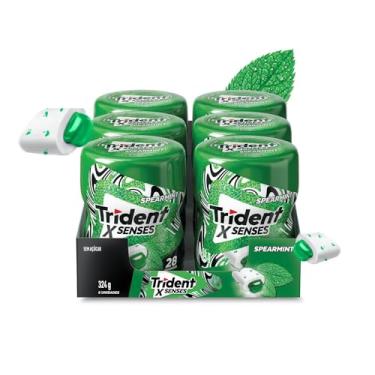 Imagem de Chiclete Trident XSenses Spearmint Sem Açúcar Garrafa - Caixa com 6 unid. de 54g