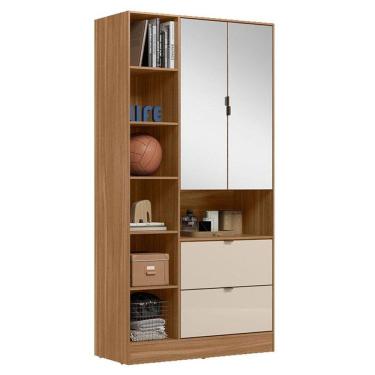 Imagem de Armário Multiuso 2 Portas Joy Amêndola Off White com Espelho - Demóbile 